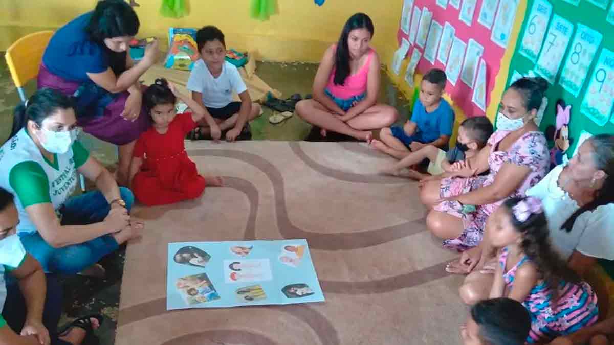 centro de apoio a crianca realiza visitas semanais para aplicar metodologia na locadade de cajuas de baixo em itapiuna
