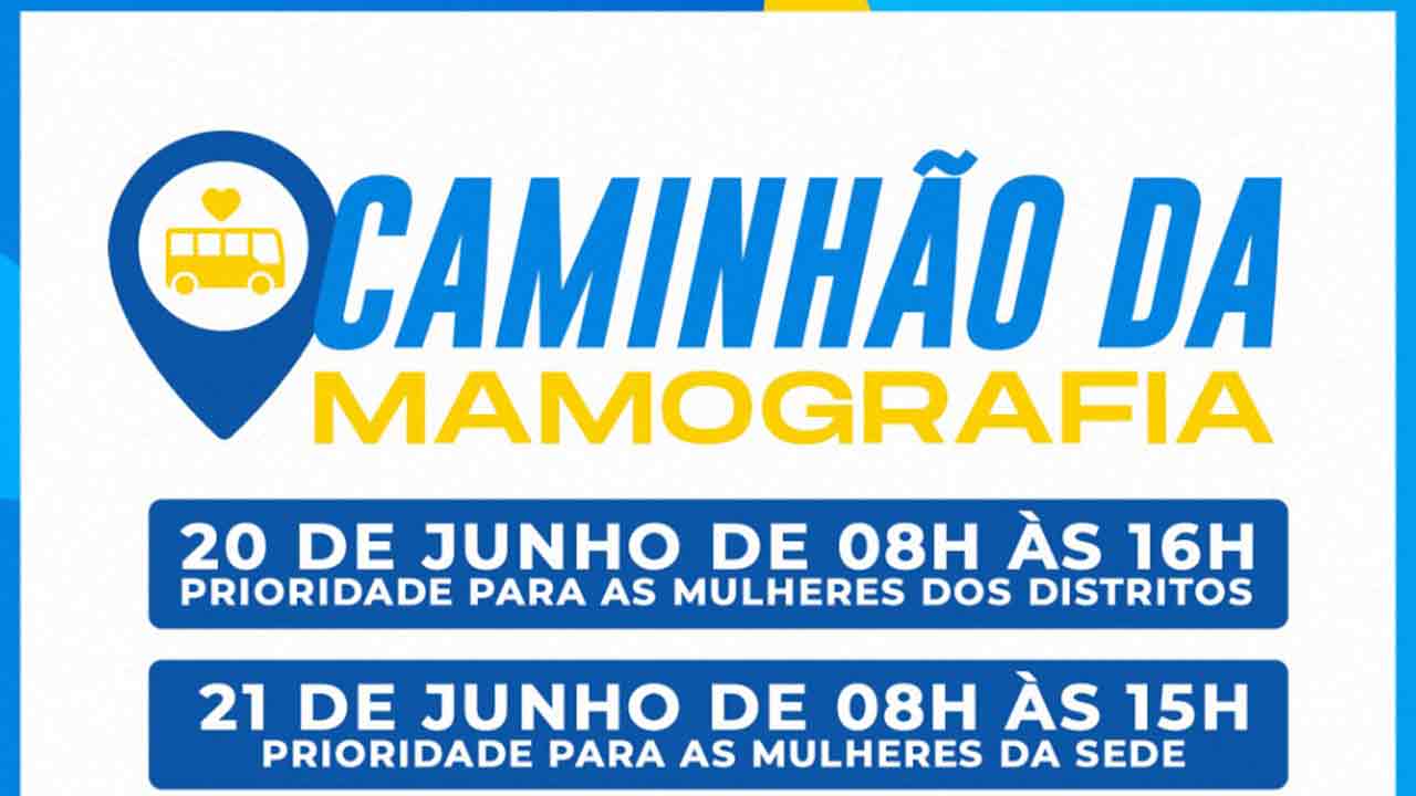 Caminhão da Mamografia estará em Itapiúna nos dias 20 a 21