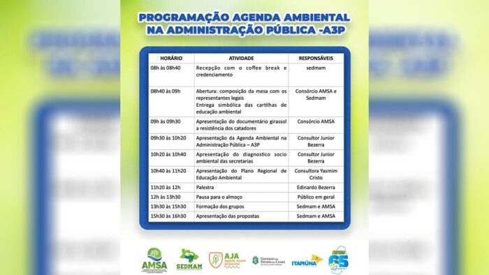 Itapiúna realizará I Seminário da Agenda Ambiental na Administração Pública
