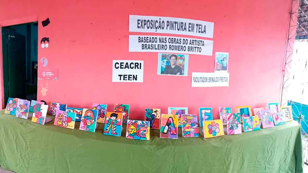 Centro de Apoio a Criança realizou exposição de pintura em telas feitas pelo o Grupo Ceacri Teen