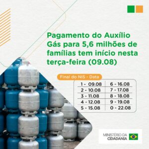 calendario de pagamento do auxilio gas