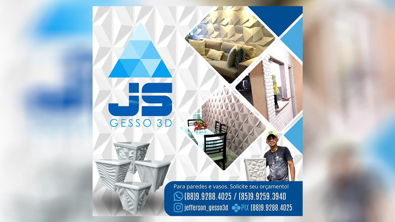 JS Gesso 3D para paredes e vasos em Itapiúna