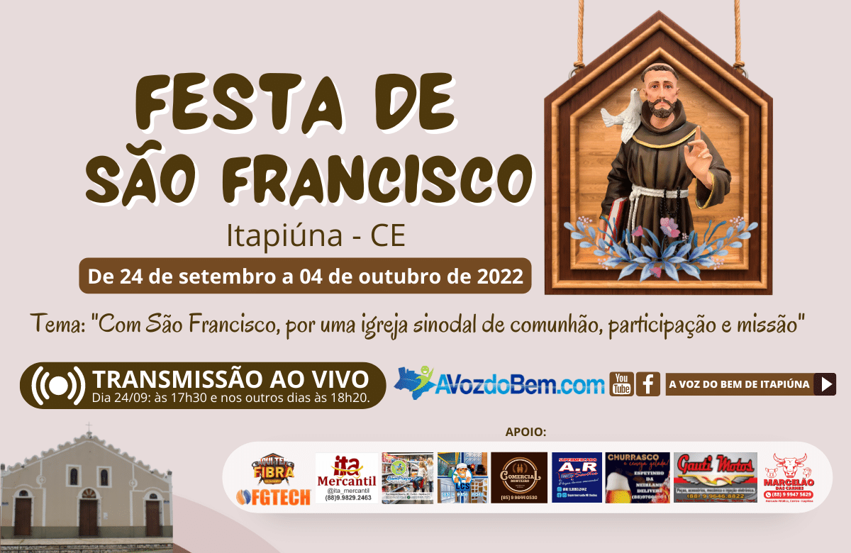 confira a programação da festa de são francisco 2022 em itapiúna