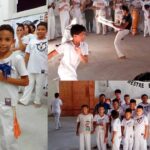 troca de cordas das crianças que participam das oficinas de capoeira na unidade colaboradora da ong ceacri