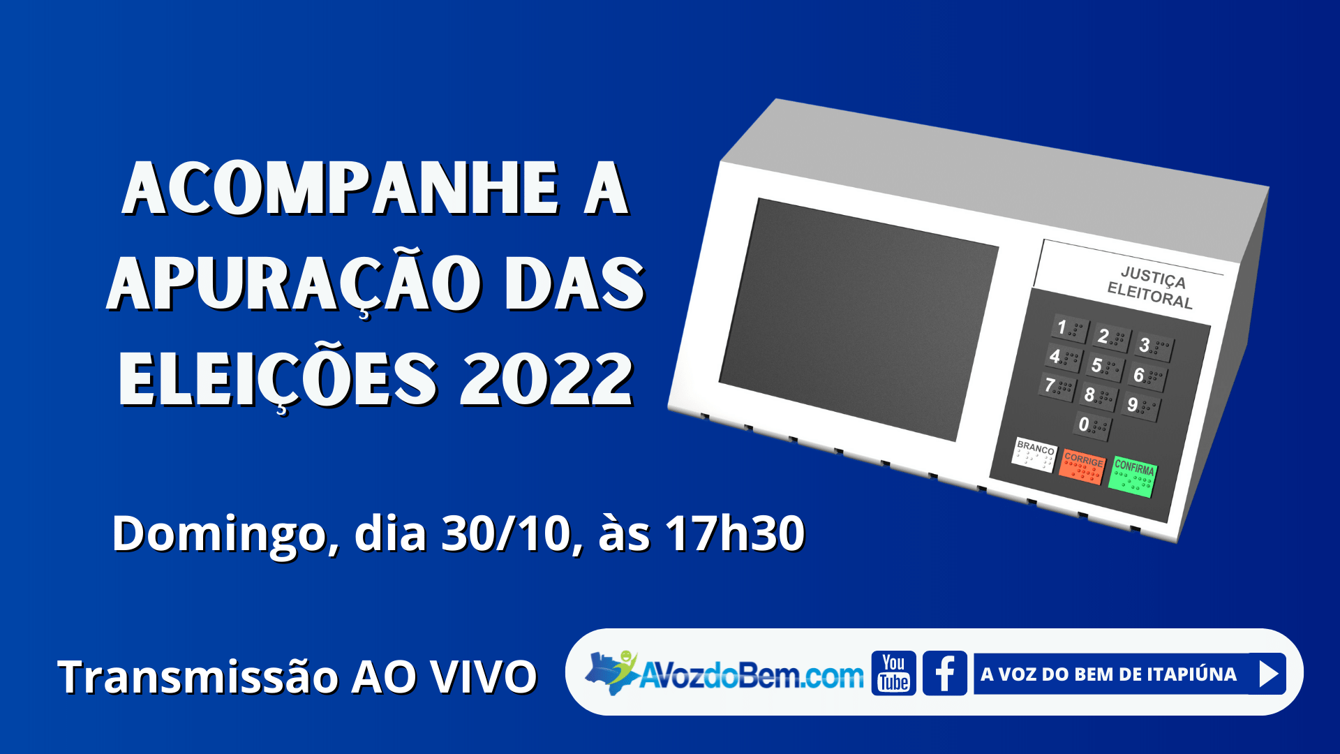 domingo, dia 3010, às17h30