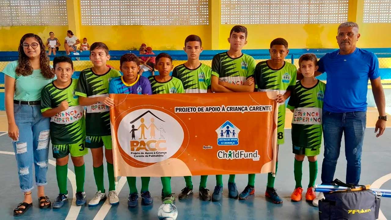 equipes sub 11 do paf e sub 13 do pacc, projetos colaboradores do ceacri, jogam na i copa de base de futsal de itapiúna