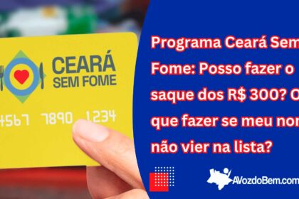 Programa Ceará Sem Fome: Posso fazer o saque dos R$ 300 reais? O que fazer se meu nome não vier na lista?