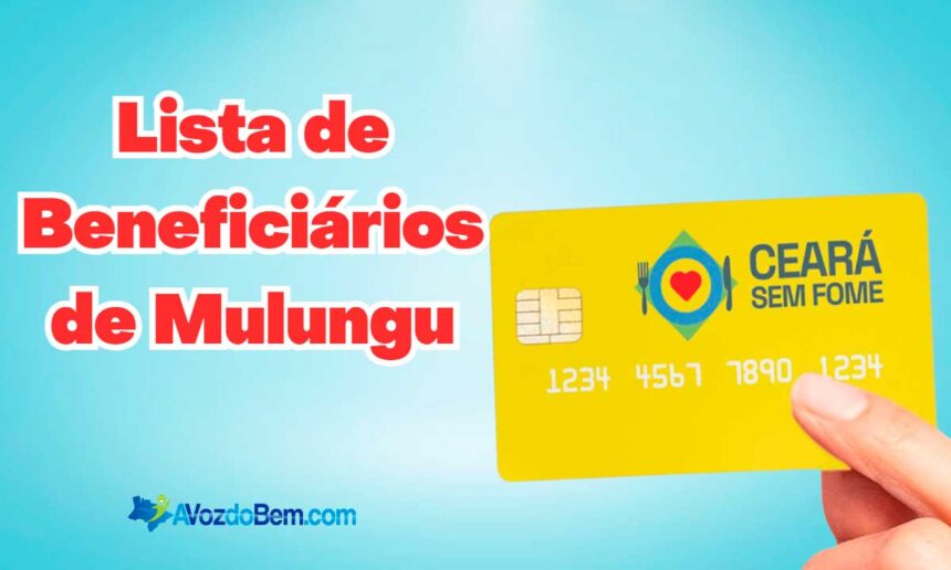 Veja a lisa de 123 famílias de Mulungu beneficiadas com o Cartão Ceará Sem Fome