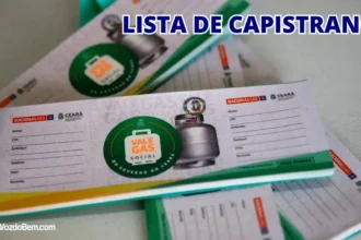 Lista de beneficiários de Capistrano com tíquetes do Programa Vale Gás Social