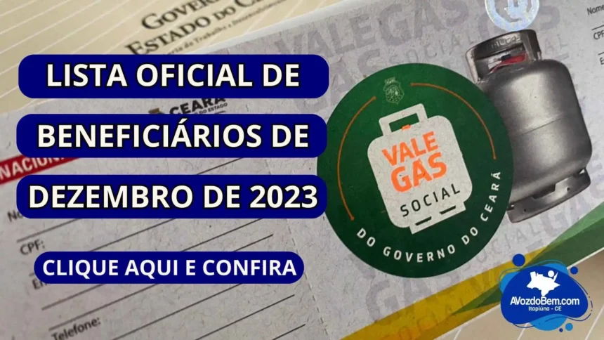 Confira a lista oficial do Vale Gás Social de dezembro de 2023