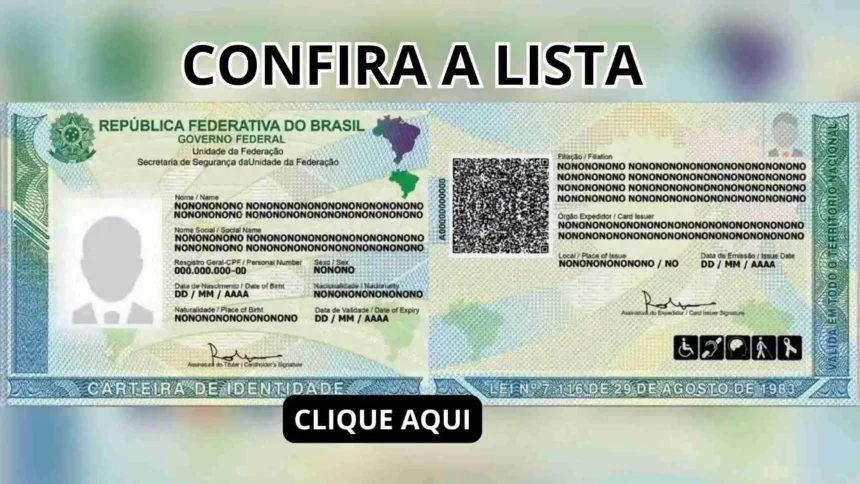 Lista de Carteiras de Identidade disponíveis para retirada na SETAS em Itapiúna