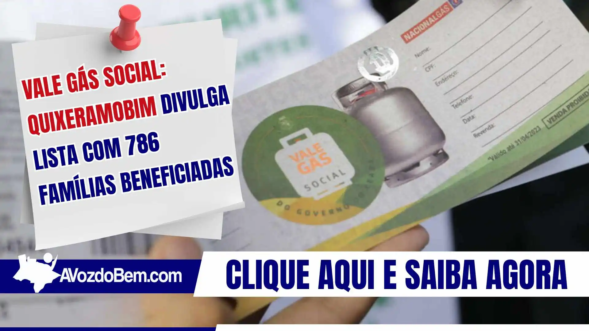 Vale Gás Social: Quixeramobim divulga lista com 786 famílias beneficiadas