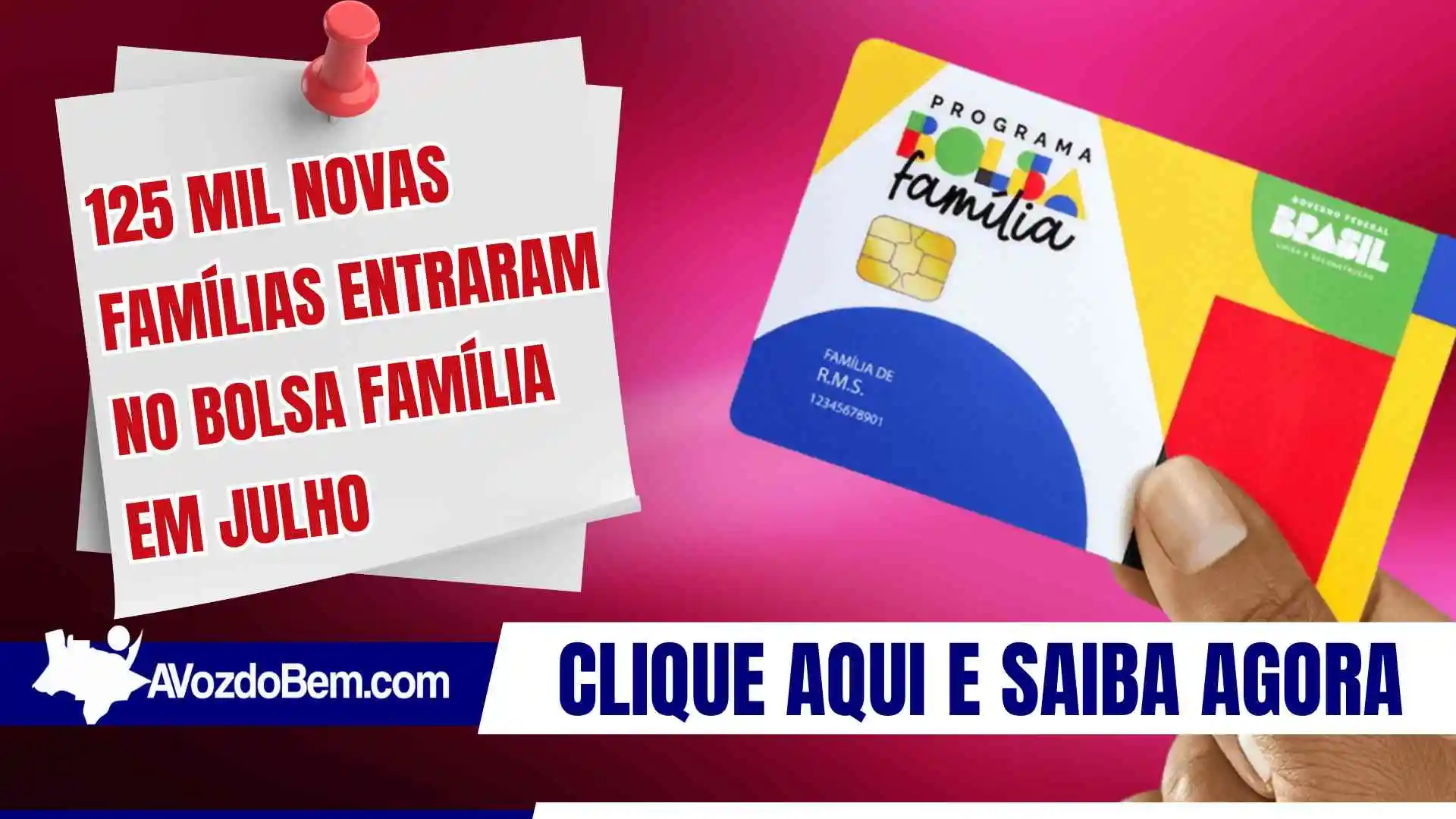 125 mil novas famílias entraram no Bolsa Família em julho