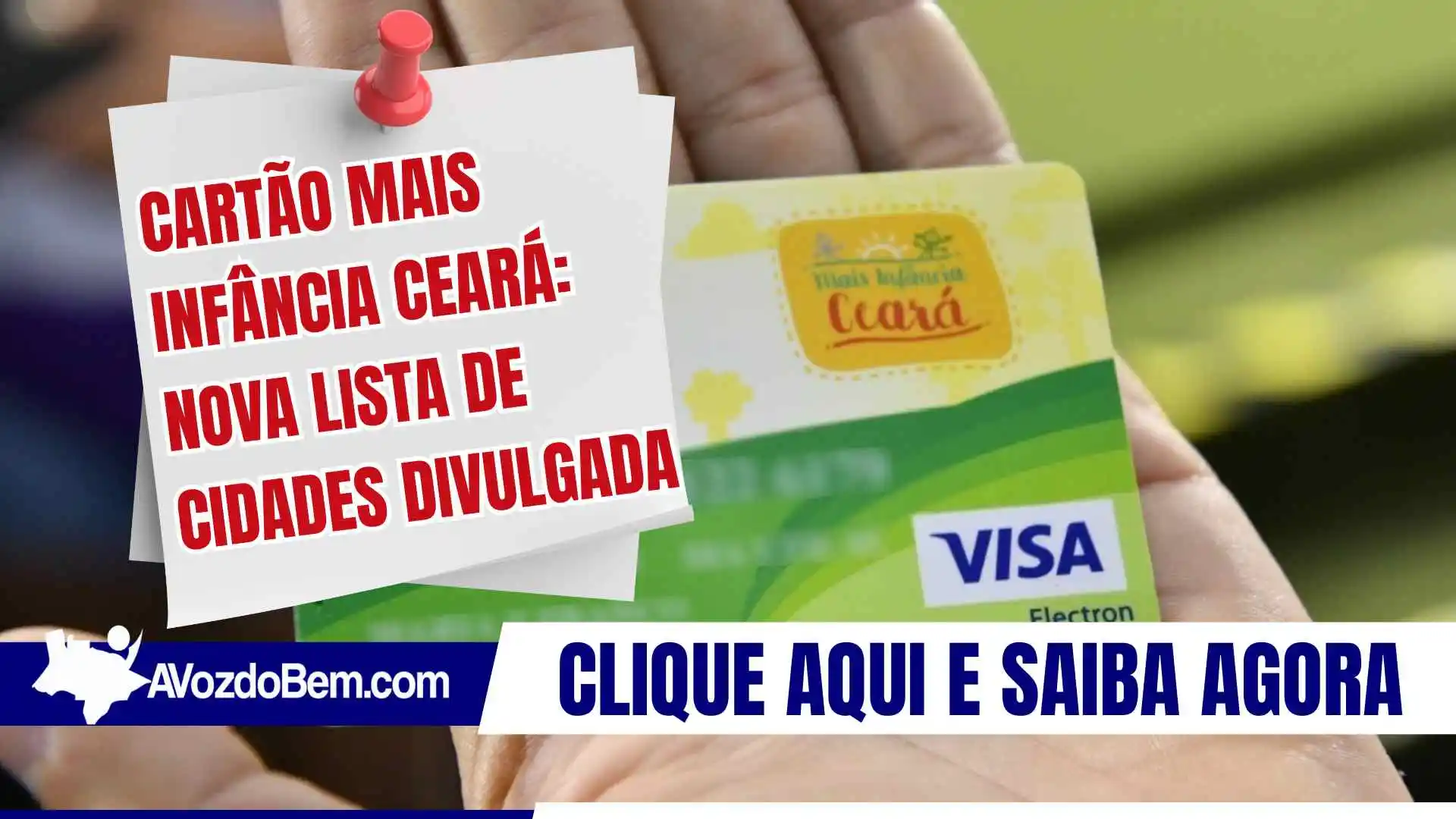 Cartão Mais Infância: nova lista de cidades divulgada