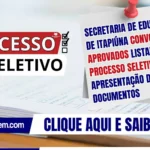 Secretaria de Educação de Itapiúna convoca aprovados listados no processo seletivo
