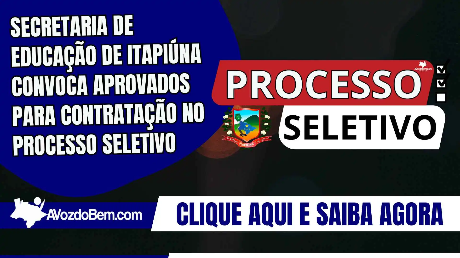Secretaria de Educação de Itapiúna convoca aprovados para contratação no processo seletivo