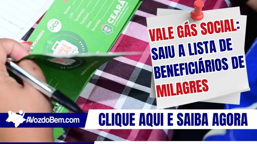 Vale Gás Social: Saiu a lista de beneficiários de Milagres