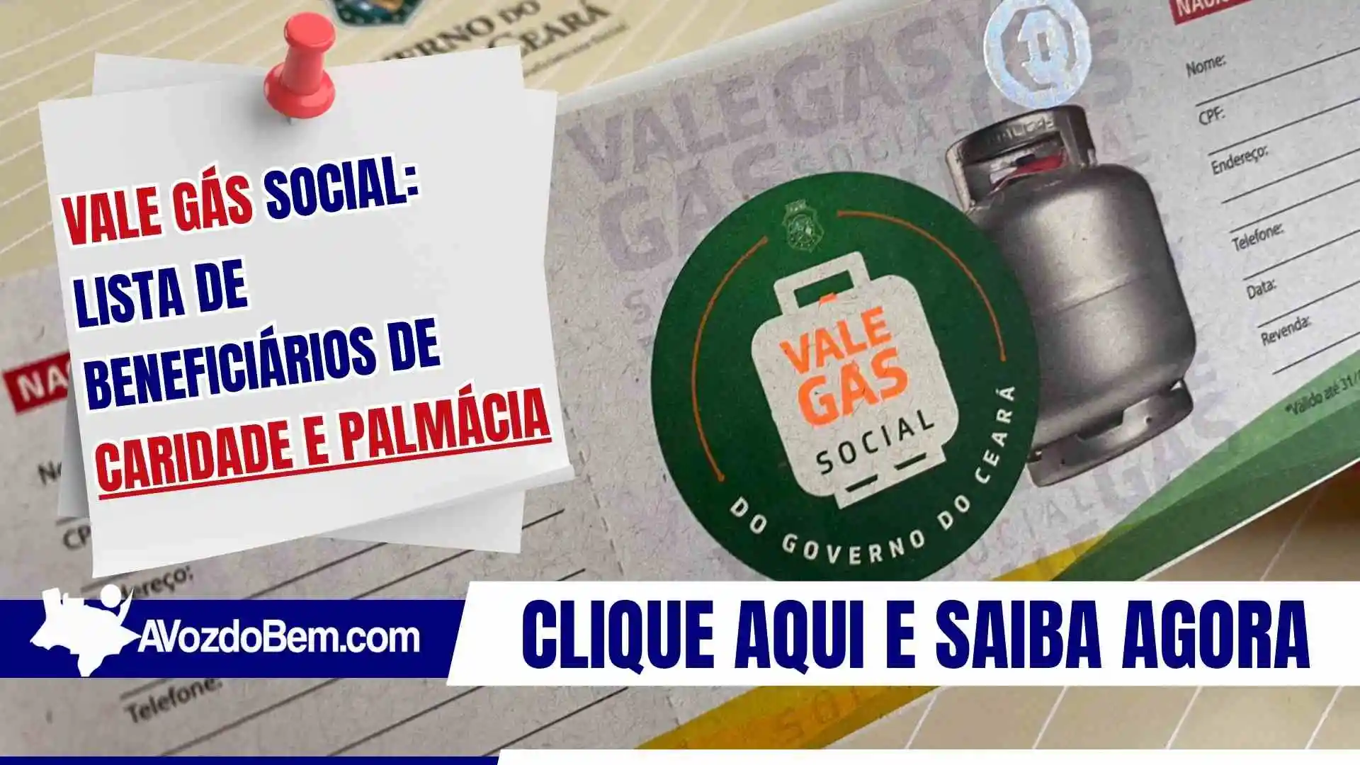 Vale Gás Social: lista de beneficiários de Caridade e Palmácia