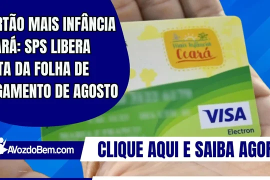 Cartão Mais Infância Ceará: SPS libera lista da folha de pagamento de agosto