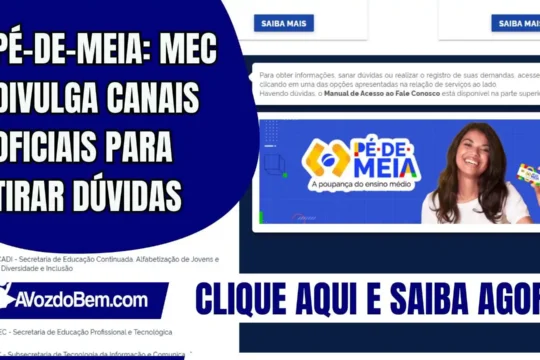 Pé-de-Meia: MEC divulga canais oficiais para tirar dúvidas