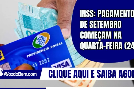 INSS: pagamentos de setembro começam na quarta-feira (24)