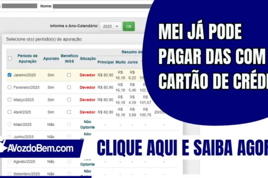 DAS do MEI: Receita libera pagamento no cartão