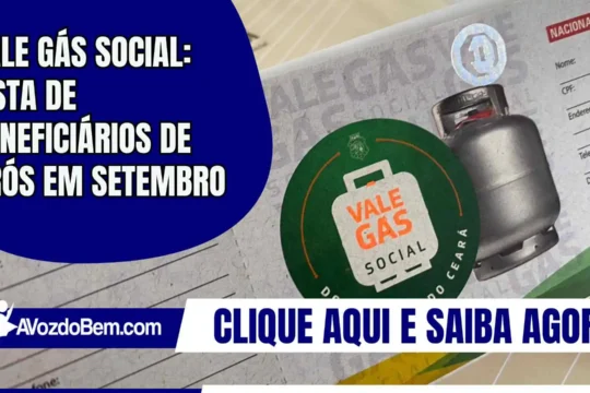 Vale Gás Social: lista de beneficiários de Orós em setembro