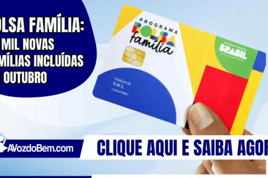 Bolsa Família: 36 mil novas famílias incluídas em outubro