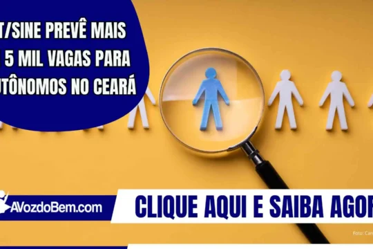 IDT/Sine prevê mais de 5 mil vagas para autônomos no Ceará