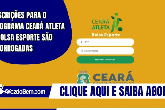Inscrições para o Programa Ceará Atleta – Bolsa Esporte são prorrogadas