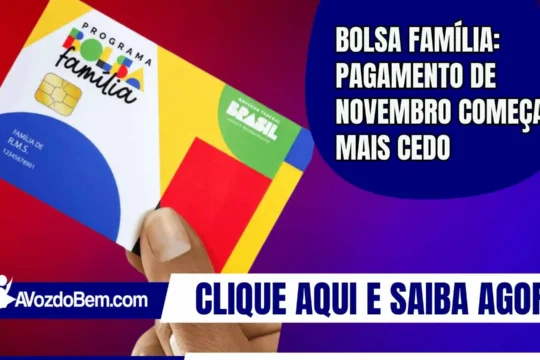Bolsa Família: pagamento de novembro começa mais cedo