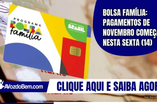 Bolsa Família: pagamentos de novembro começam nesta sexta (14)