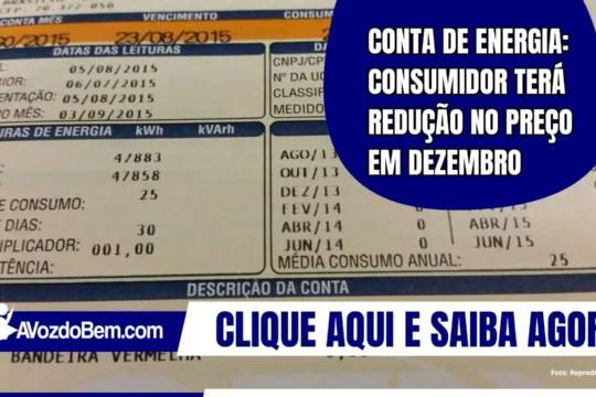 Conta de energia: Consumidor terá redução no preço em dezembro