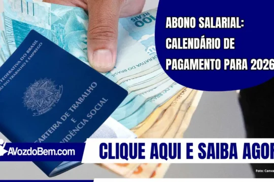 Calendário de pagamento do Abono Salarial para o exercício de 2026