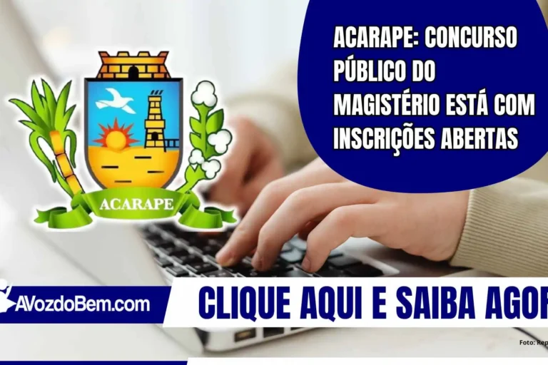 Acarape: concurso público do Magistério está com inscrições abertas