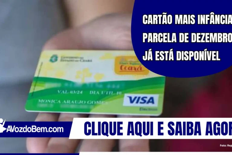 Cartão Mais Infância: parcela de dezembro já está disponível