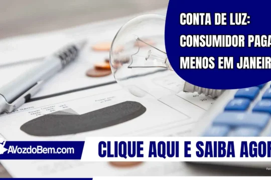 Conta de luz: Consumidor pagará menos em janeiro