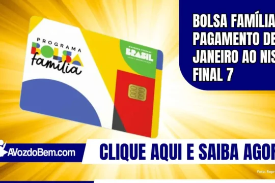 Bolsa Família: pagamento de janeiro ao NIS final 7