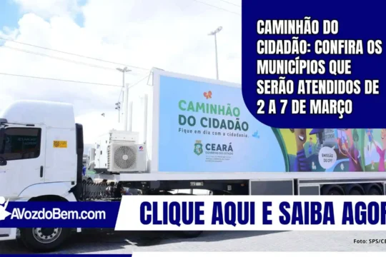 Caminhão do Cidadão: confira os atendimentos de 2 a 7/03
