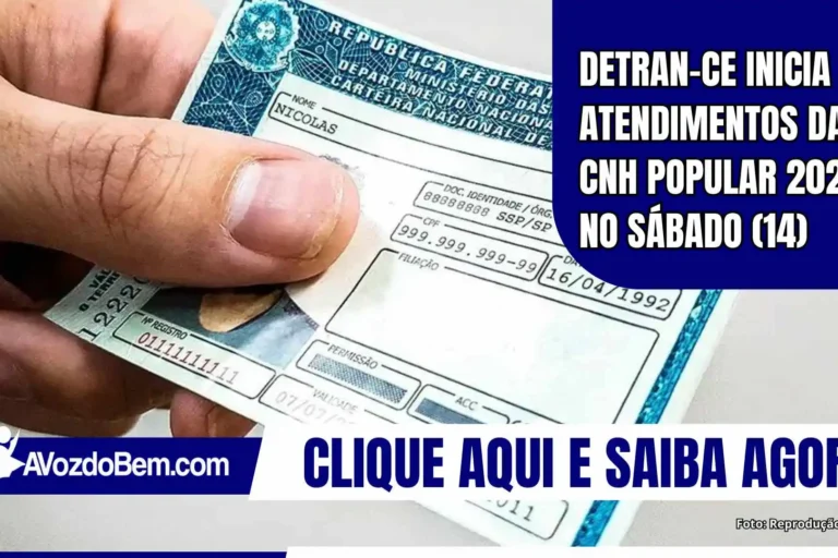 Detran-CE inicia atendimentos da CNH Popular 2025 no sábado (14)