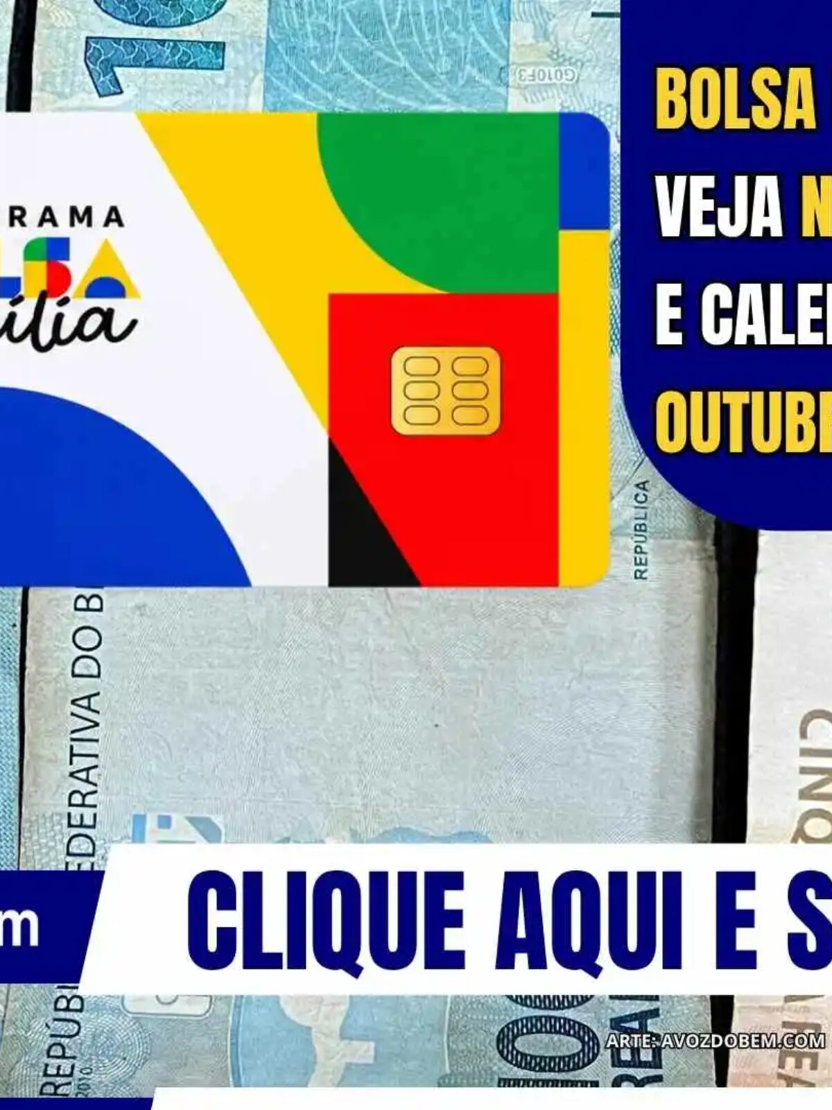 Pessoa segurando o cartão do Bolsa Família ao lado de calendário, representando o pagamento de setembro de 2026 e as datas definidas conforme o final do NIS.