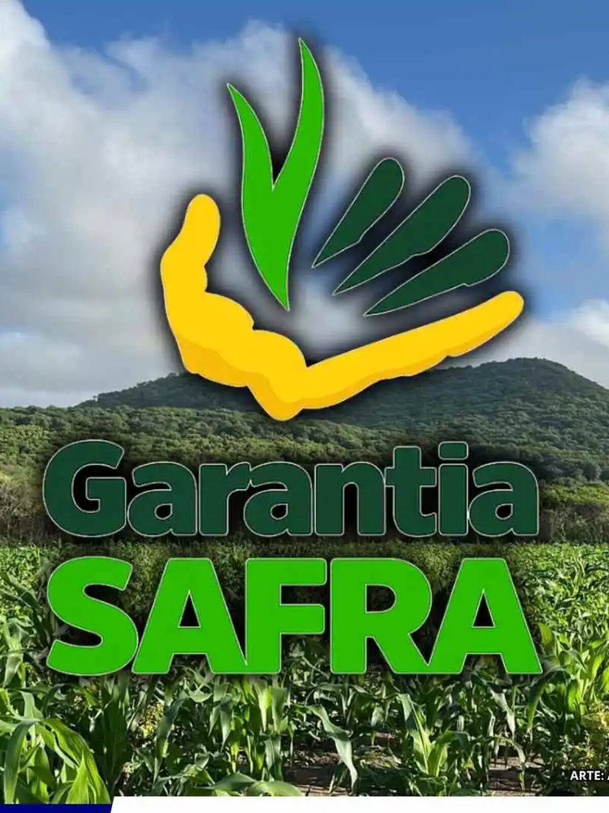 Plantação no campo com a marca do Garantia-Safra, representando as inscrições para agricultores familiares na edição 2026/2027 do programa.