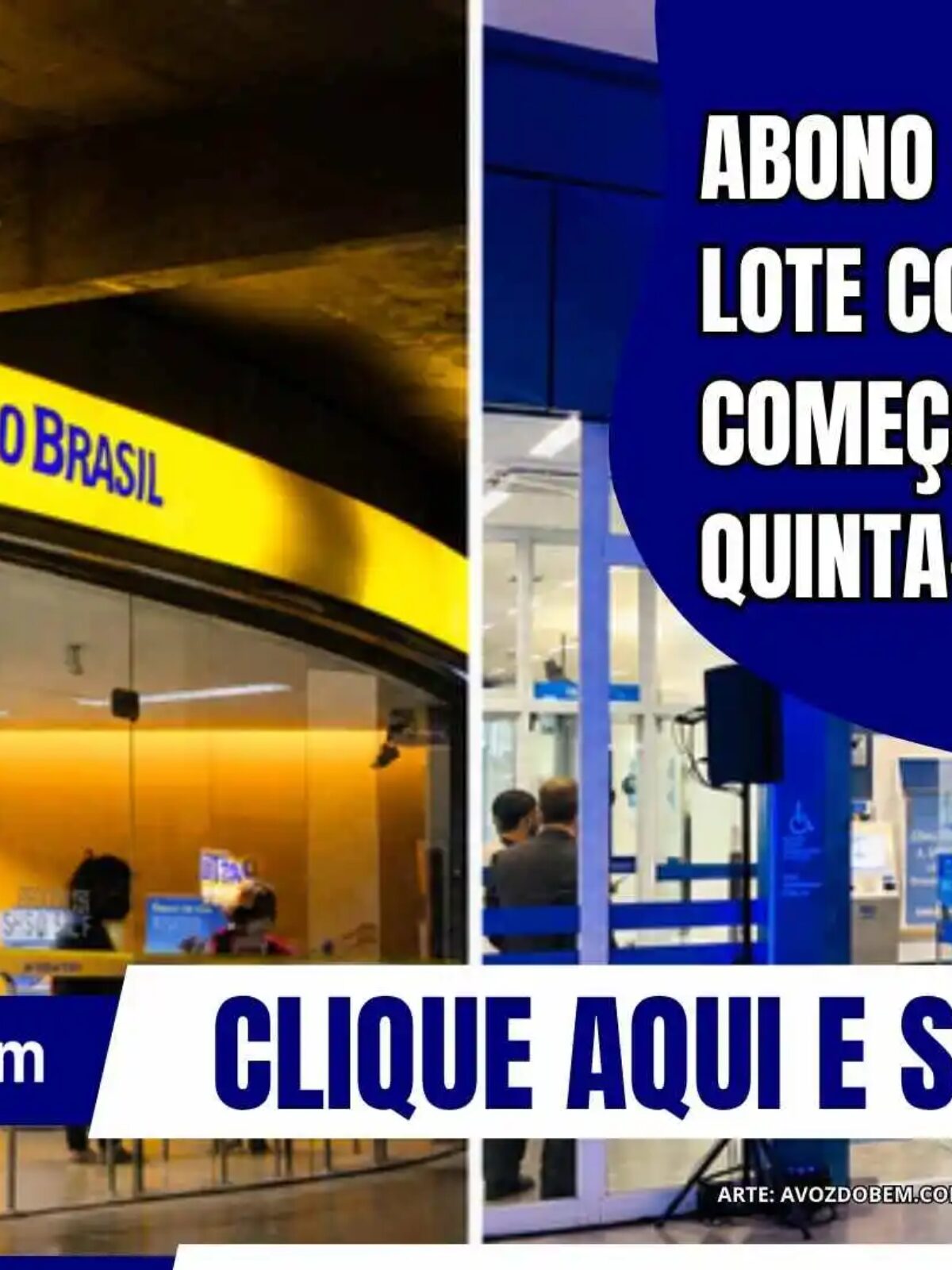 Fachada de uma agência do Banco do Brasil, representando o início do pagamento do lote complementar do Abono Salarial PIS/Pasep em outubro de 2026.