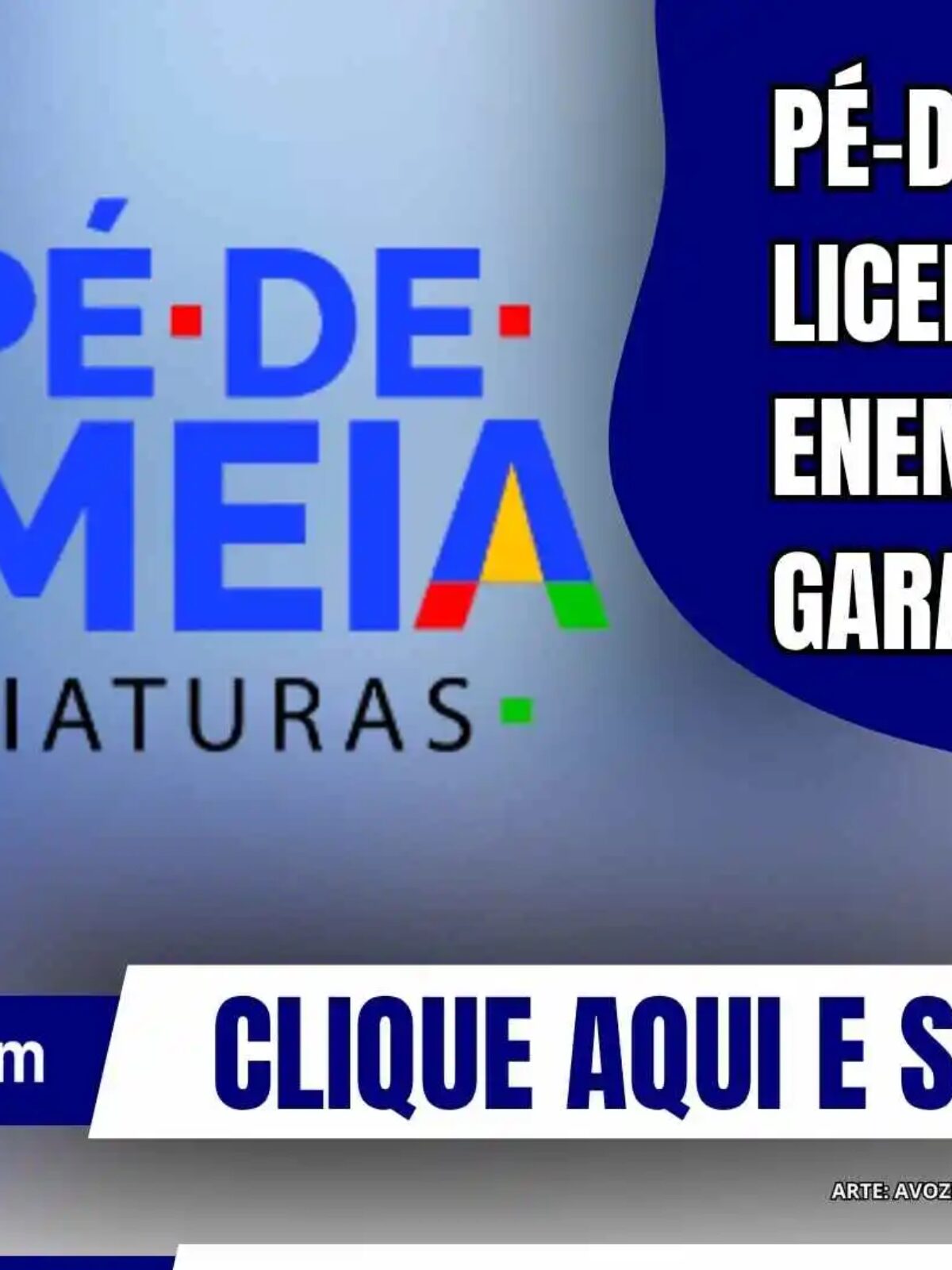 Logotipo do Pé-de-Meia Licenciaturas em destaque, representando a possibilidade de estudantes do Enem receberem uma bolsa mensal para cursar licenciatura.
